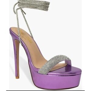 Chase + Chloe Rhinestone Platform Heels